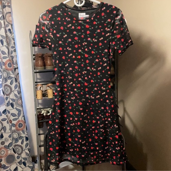 Princess Polly Floral Black Mesh Dress - Picture 3 of 8